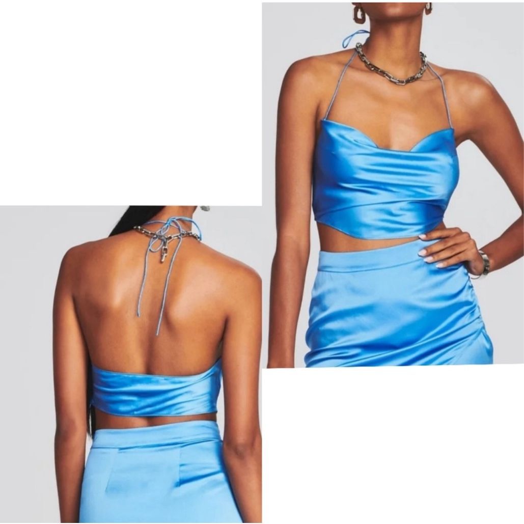 Nwt Ser.O.Ya Ellison Blue Halter Top Xs